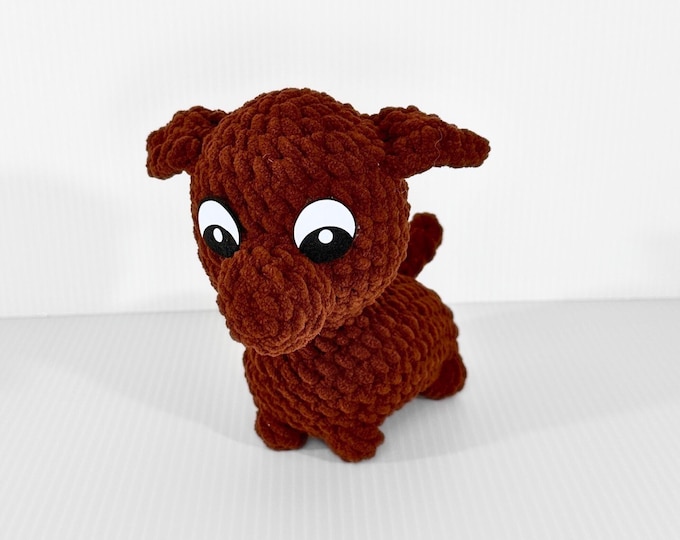 Adorable Crochet Brown Puppy - Charming Desk Pet or Gift for Dog Lovers
