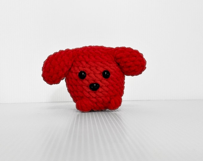 Cute Mini Red Dog Plushie - Crochet Pet Doll - Gift for Dog Lovers