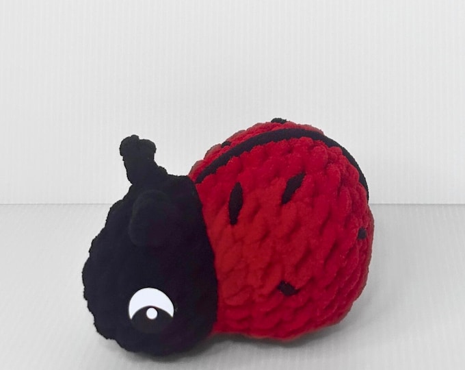 Handmade Crochet Ladybug Plushie – Small Stuffed Ladybug Toy in Red or Pink