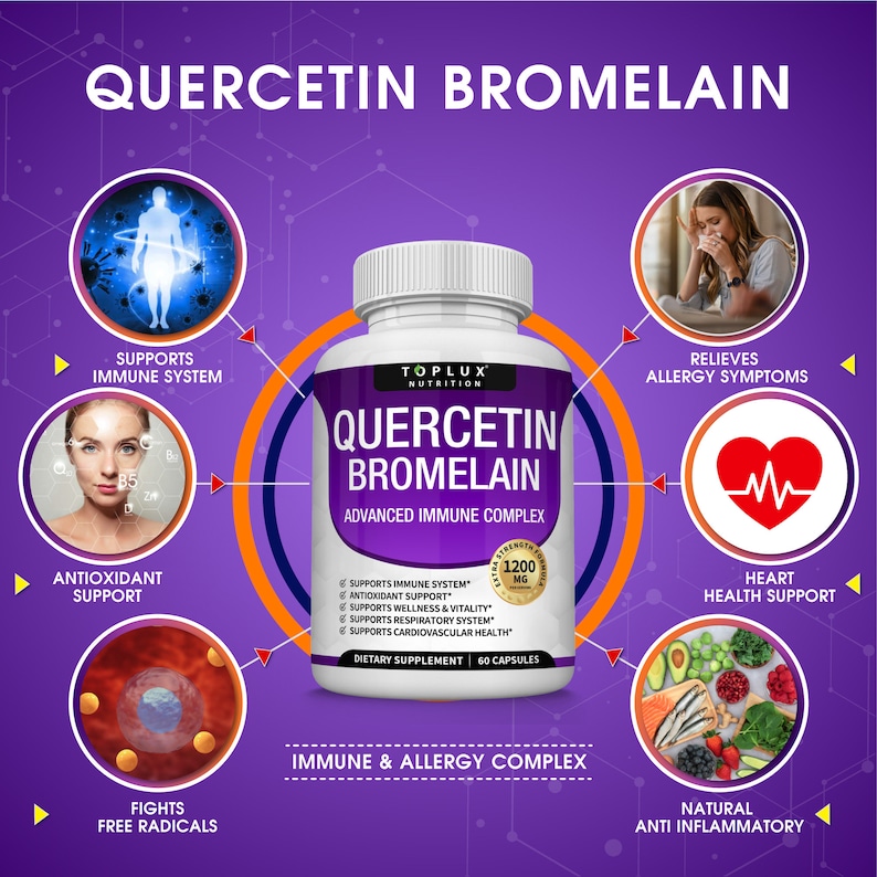 Quercetin Bromelain Advanced Immune Supplement Etsy
