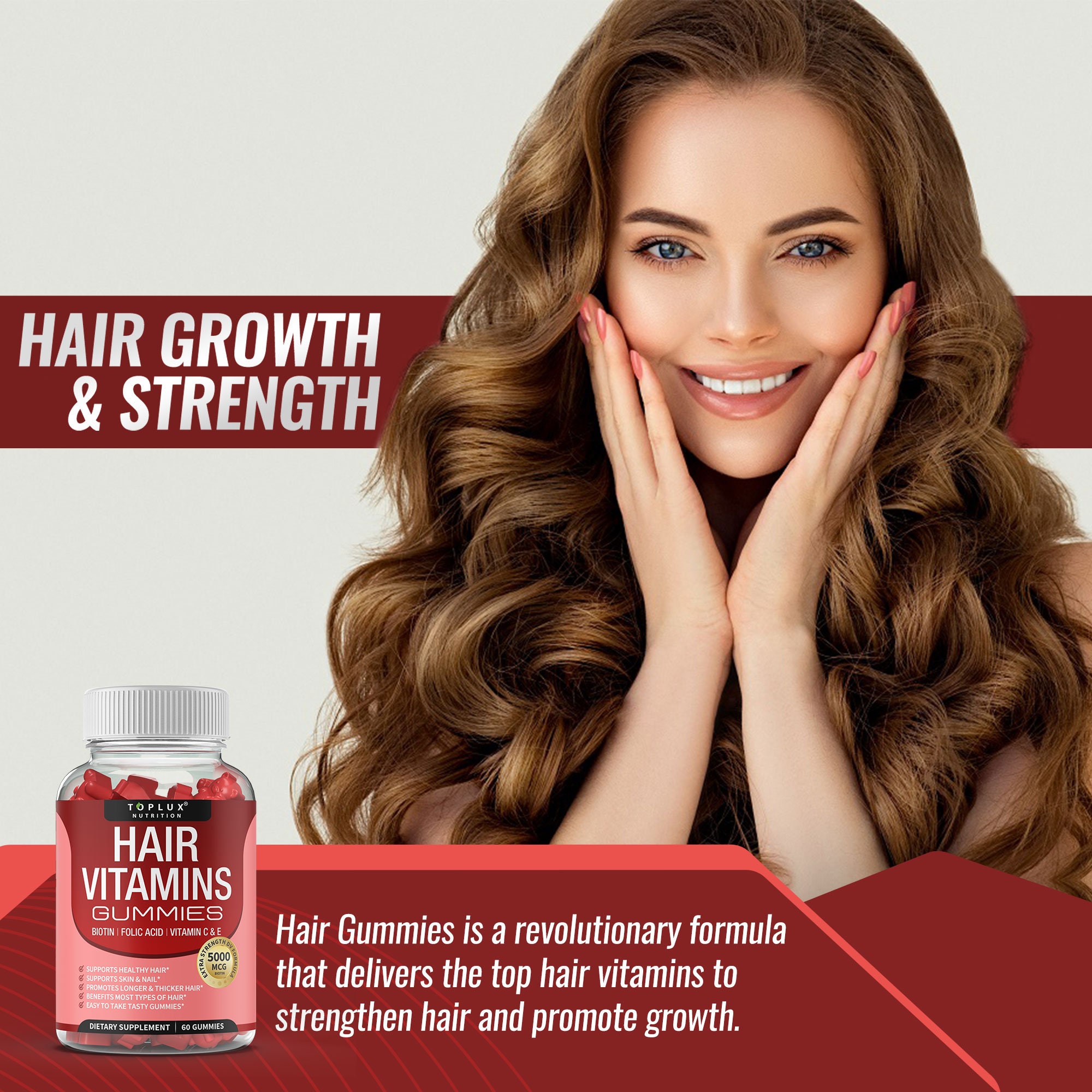 Hair Vitamin Gummies for Natural Hair Growth Support 5000 Mcg Biotin - Etsy