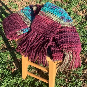 Handmade Crochet Scarf | Mulberry Winter Scarf | Ready to Ship