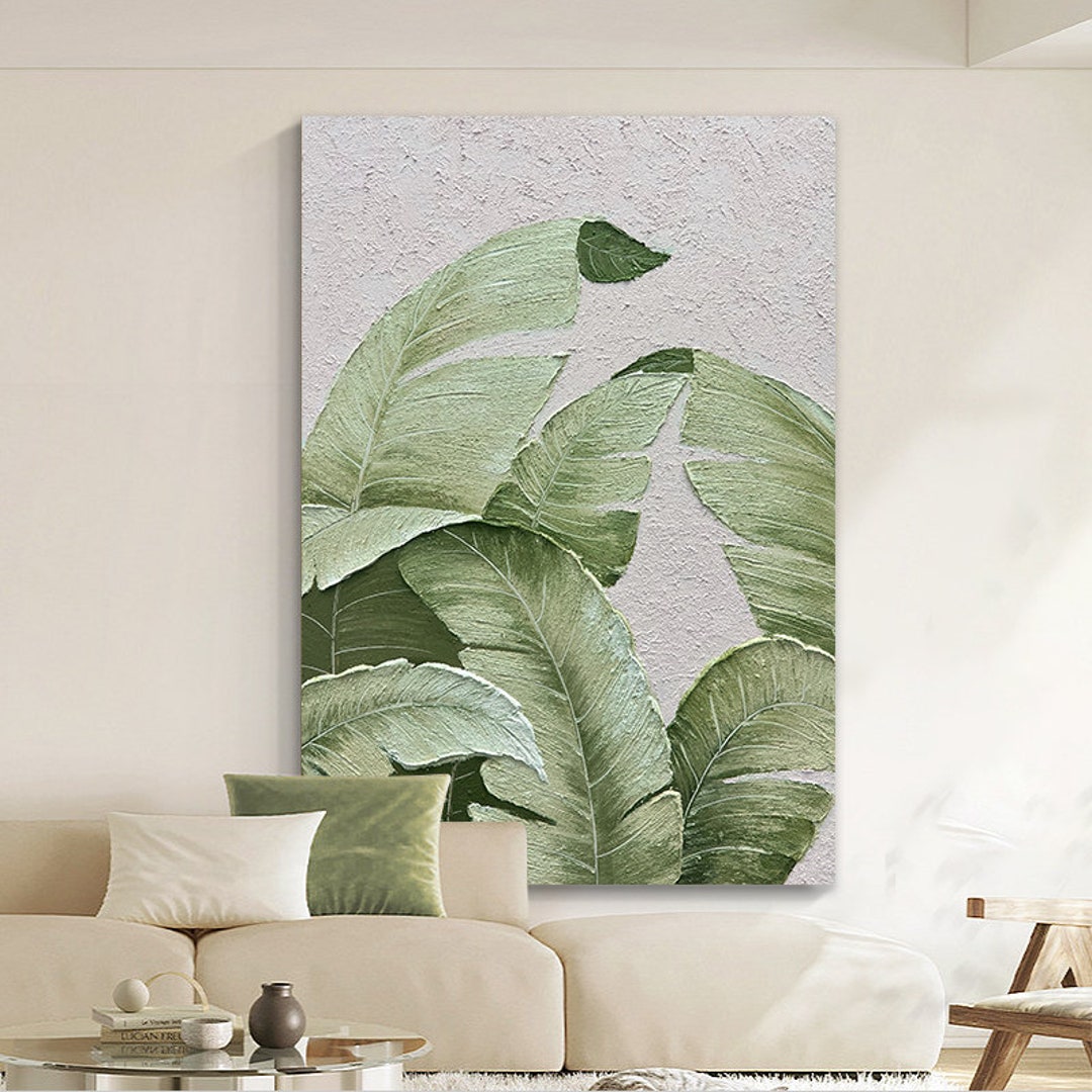 Tropical Green Leaves No. 6 Wall Art Original Abstract Extra - Etsy