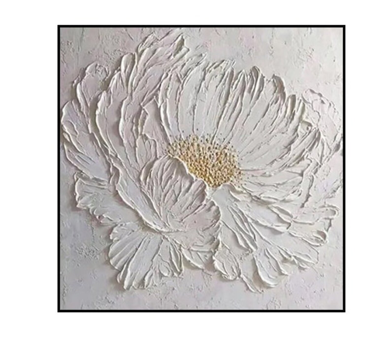 White Flower Acrylic Contemporary Painting Original Abstract Extra