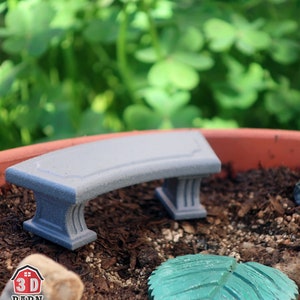 Miniature fairy garden bench, concrete like texture, fairy garden, bonsai miniature bench, miniature bench, dollhouse bench, concrete bench
