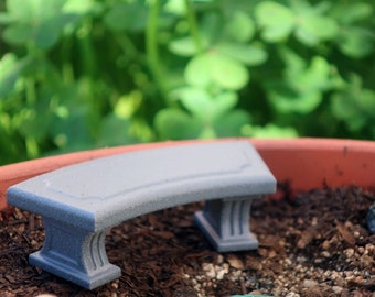 Miniature fairy garden bench, concrete like texture, fairy garden, bonsai miniature bench, miniature bench, dollhouse bench, concrete bench