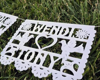 Wedding papel picado banner, wedding papel picado, Mexican papel picado, Mexican wedding banner, Mexican wedding decor, Mexican wedding idea