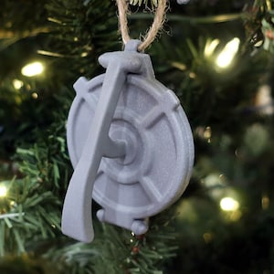 Mexican tortillero (tortilla press) Christmas ornament 2 3/8&quot;  dollhouse nacimiento 3d printed gray rock texture painted dollhouse