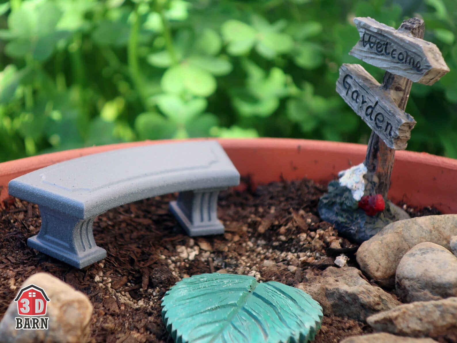 Miniature Fairy Garden Bench, Concrete Like Texture, Fairy Garden ...