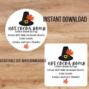 Thanks Giving Hot Cocoa Bomb Tag