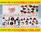 Halloween Afro Bundle, Halloween Bundle Svg, Afro With Pumpkin, Halloween Svg, Pumpkin Svg, Halloween Dress Designs, Cute Little Kid