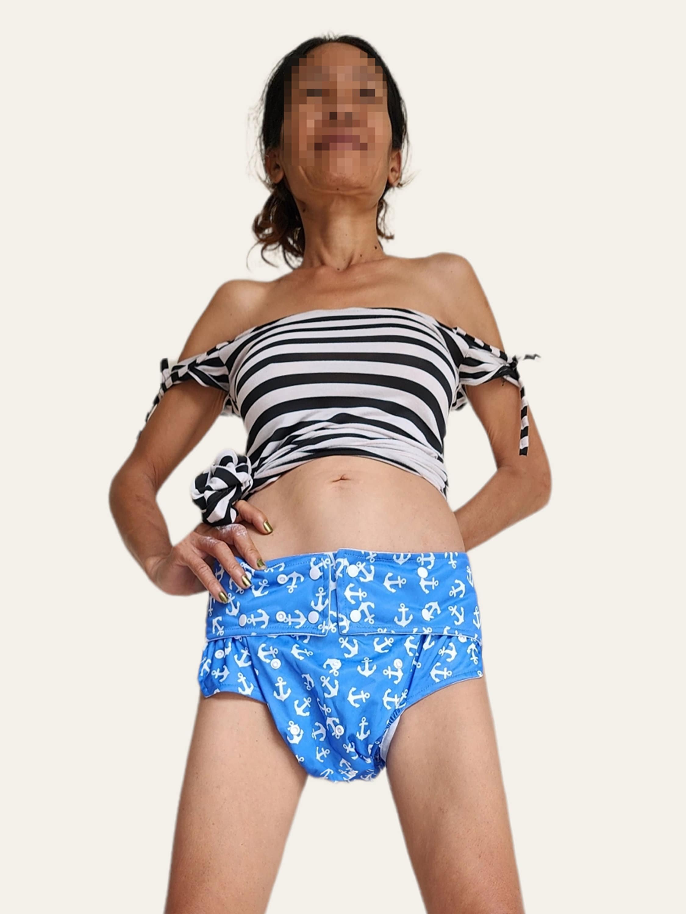 Adult Baby CLOTH DIAPER Blue Anchor Unisex Reusable - Etsy