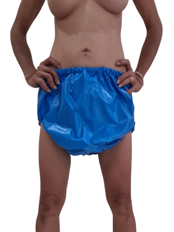 Adult Baby PLASTIC PANTS. Blue. Sexy, Sweet, Retro, Comfortable, Sissy.  Feel Good. Abdl Pvc Pants. Large Leg. Wide Crotch. Waterproof. 