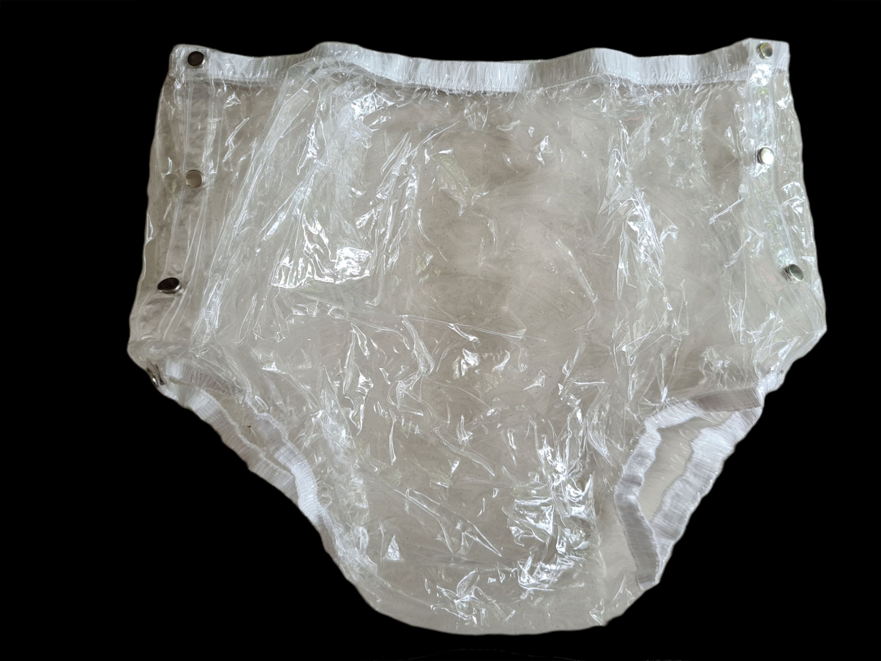 Adult Baby Transparent. PLASTIC PANTS. Buttons. Baby Soft Pink Sissy