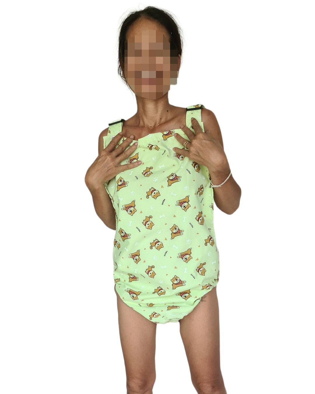 Adult Baby ROMPER. Lime Green Dogs. Abdl Romper, Abdl Sissy, Unisex