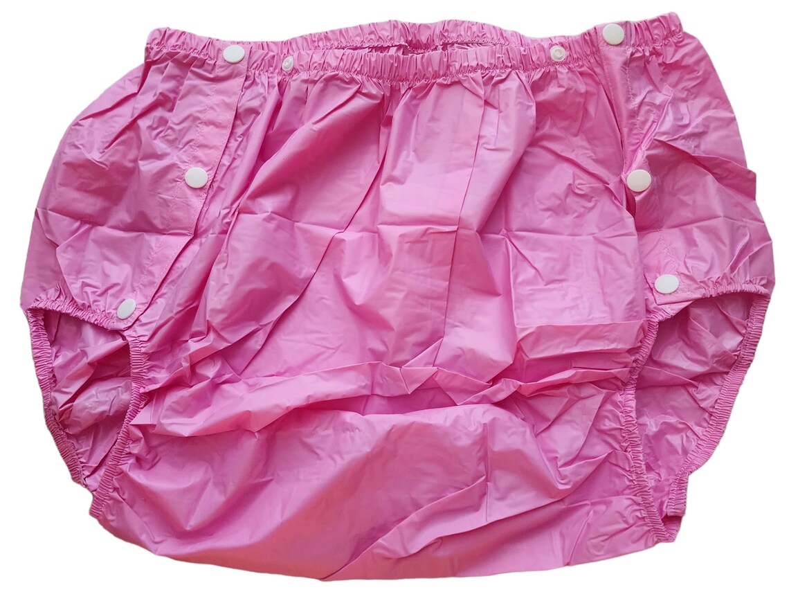 Adult Baby Pink PLASTIC PANTS. Side Snaps to Open at Front. Light Crispy Sissy. Abdl. PVC. Large ...