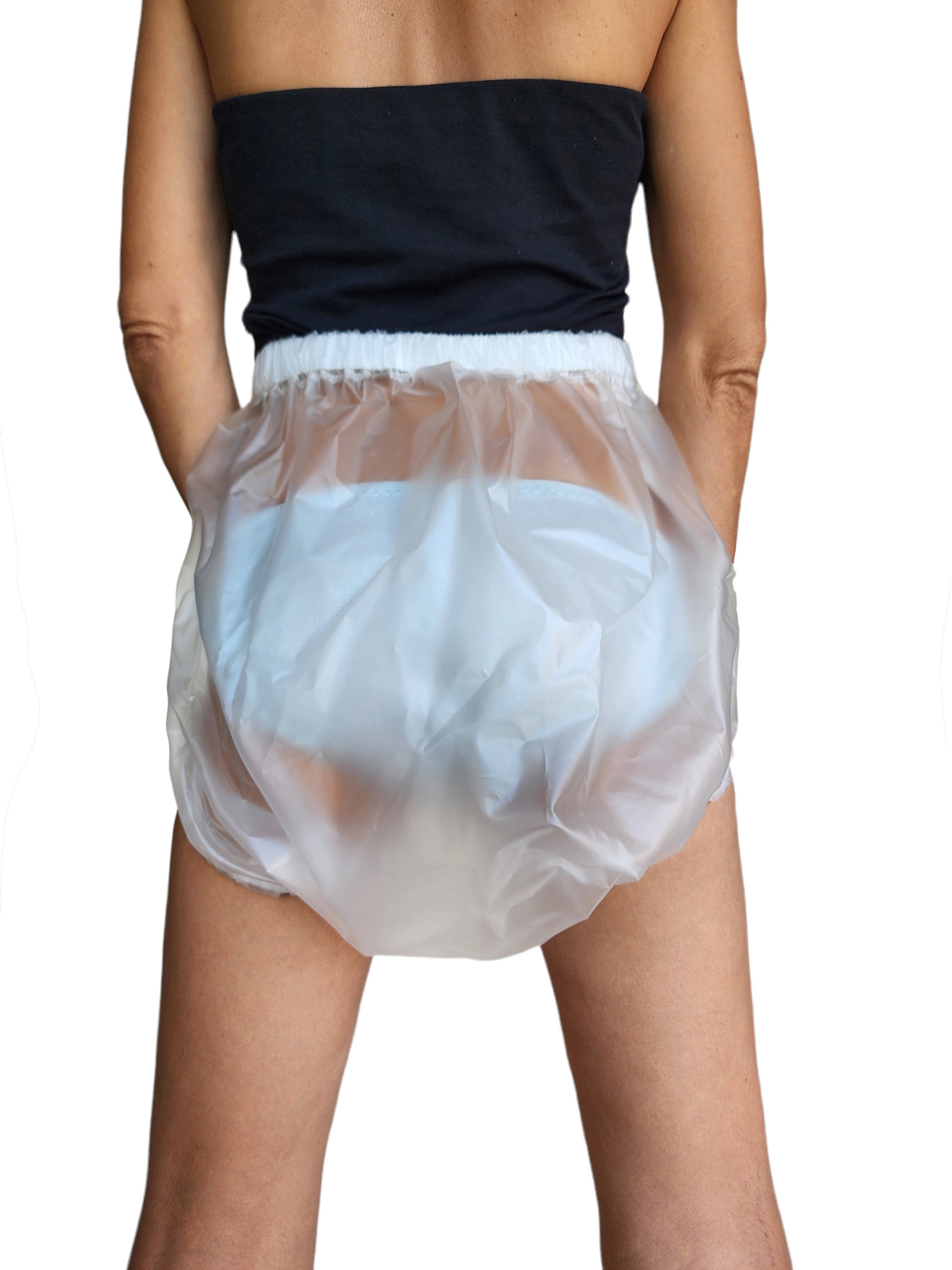 Baggy PVC Panties Briefs Wide Crotch Diaper Cover Punishment Pants Knickers