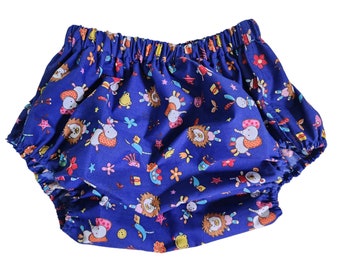 Abdl diaper cover. Dark blue squids and bunnies. Size s, m, l, xl. Cotton print . Snug. light.  Not waterproof. Elasticated waist and legs