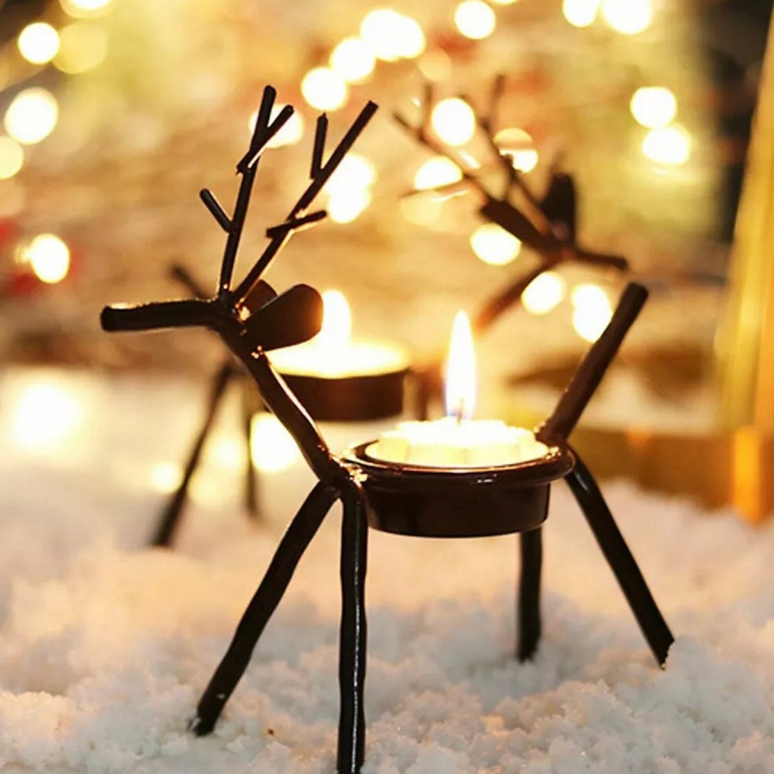 Statement Christmas Reindeer Tea Light Holders Rudolph Etsy UK