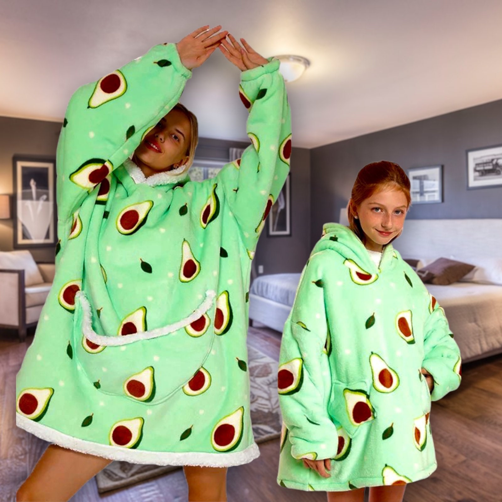 Giant Fluffy Avocado Oodie Avocado Hoodie Blanket Poncho Etsy UK