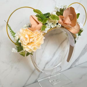 Pink Floral Wire Disney Ears | Minnie Ears | Floral Mickey Ears
