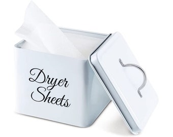 Modern Farmhouse Dryer Sheet Holder & Lint Bin for Laundry Room Decor and Accessories