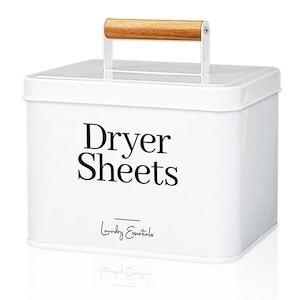 Modern Farmhouse Dryer Sheet Holder, Lint Bin, and Detergent Holder for Laundry Room Decor and Accessories, Gifts for Mom, Gift for Women