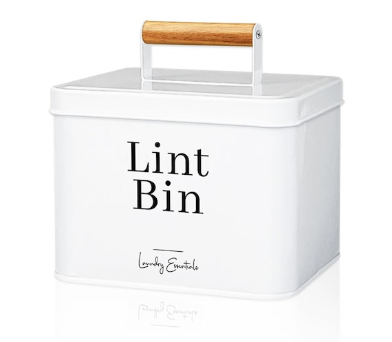 Modern Farmhouse Lint Bin for Laundry Room Decor and Accessories, Metal Lint Bin, Lint Holder for Laundry Room Organization, Gifts for Mom