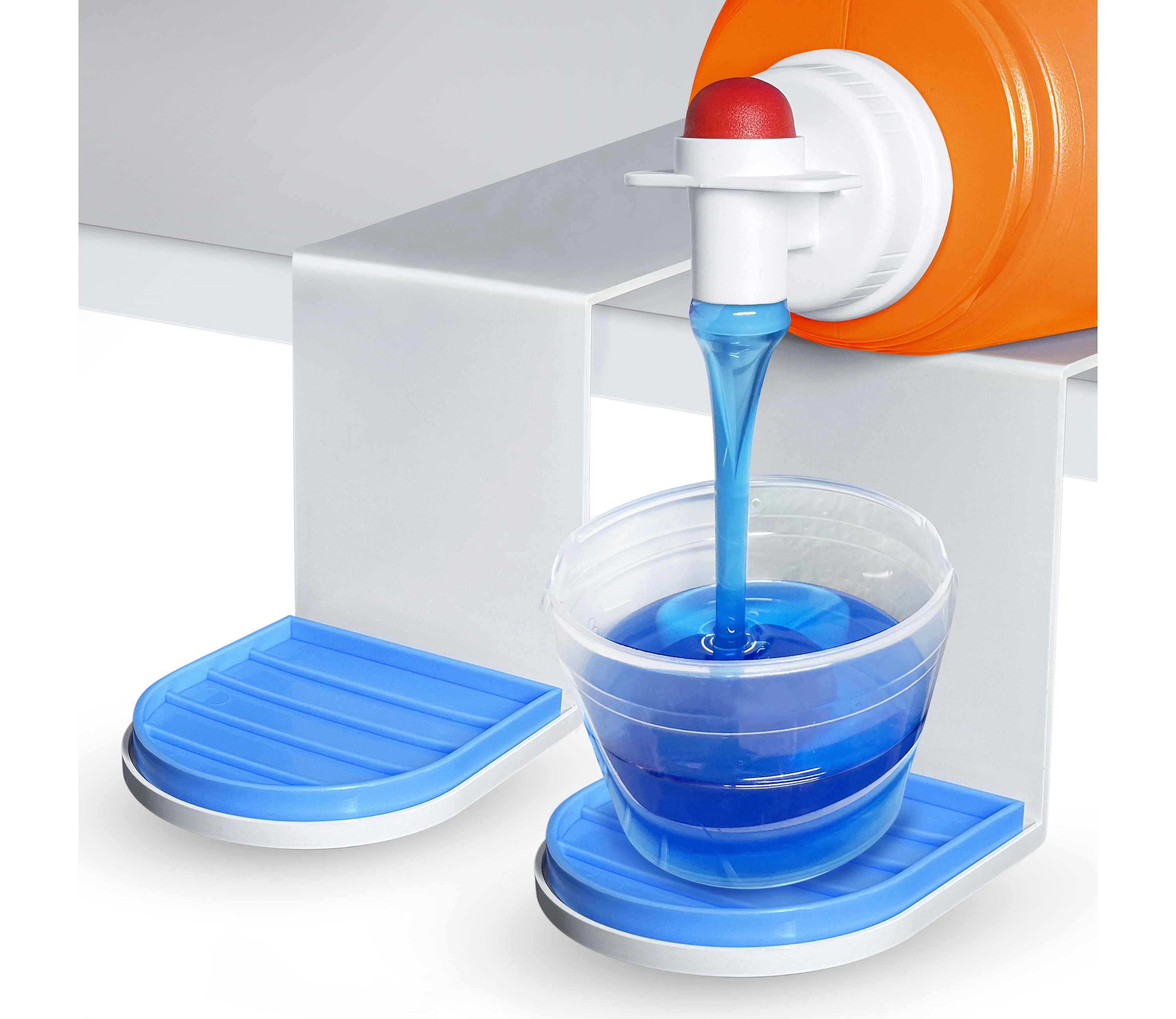 Plastic Laundry Detergent Cup Holder with Silicone Tray Fabric Softener Laundry  Soap Dispenser Drip Catcher Laundry Room Tool - AliExpress