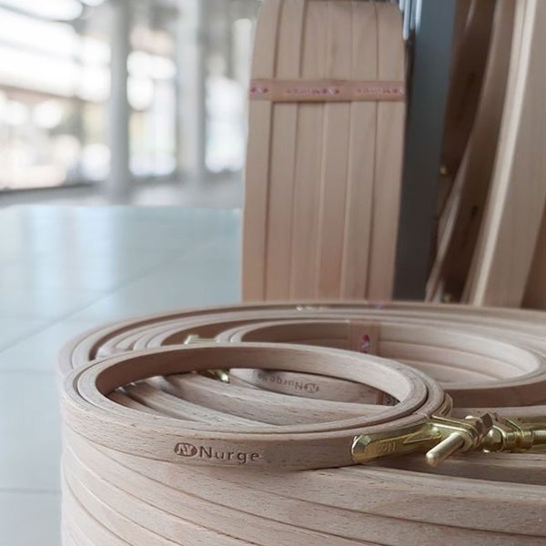 Nurge Hochwertige Stickrahmen aus Holz in 24 Größen & 3 Breiten Glattes Buchenholz