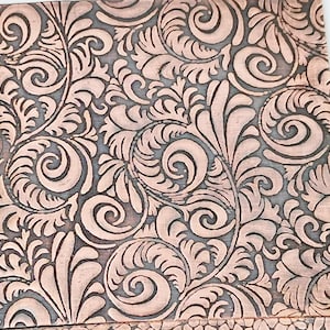 Embossed Leather Sheets, Trim Leather With Acanthus Pattern, Two Sizes  Including 8 X 11 Inches, 5 to 6 Ounce, Choose Quantity, Ships Fast 