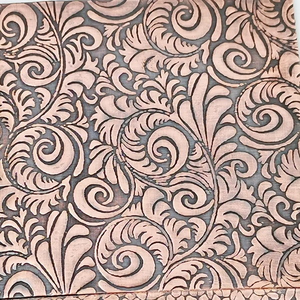 Tooled Leather Pattern Patterned Copper Sheet