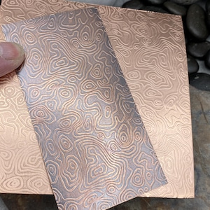 Feuille de cuivre à motifs pour la fabrication de bijoux - TOPOGRAPHIQUE