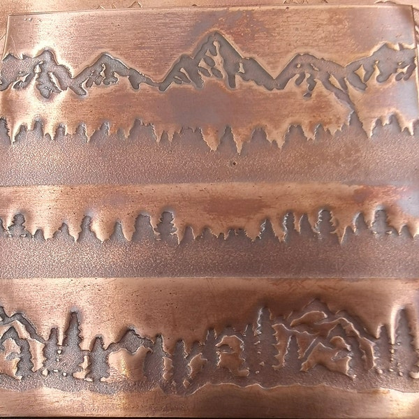 Mountainous Landscape Patterned Copper Sheet