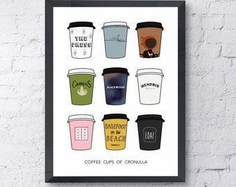 Tazze da caffè di Cronulla Sydney stampa