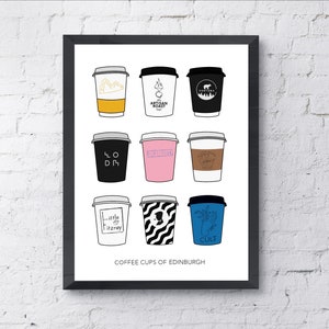 Coffee Cups of Edinburgh print