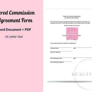 Tiered Commission Contract for Salon/Spa Services and Product Sales