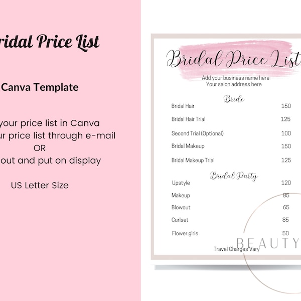 Bridal Price List