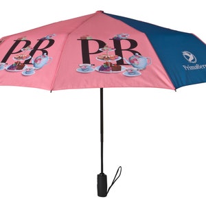 Idées cadeaux pour Noël, Cadeau de voyage, Parapluie britannique imperméable, Parapluie bleu rose coloré, Parapluie pour le thé de l&#39;après-midi, Parapluie coupe-vent