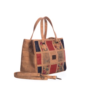Ideas de regalos de Navidad, bolso de corcho Reino Unido, bolso de hombro de moda, bolso de almacenamiento de monedero de corcho vegano floral hecho a mano, bolso de viaje