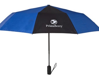 Parapluie imperméable à ouverture automatique, parapluie de voyage pliable bleu et noir