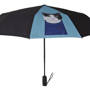 Christmas Gifts Ideas, Funny Cat Umbrella, Cat Mom, Unique Gift for Him, Umbrella Windproof Foldable for Travel, Folding Automatic Umbrella