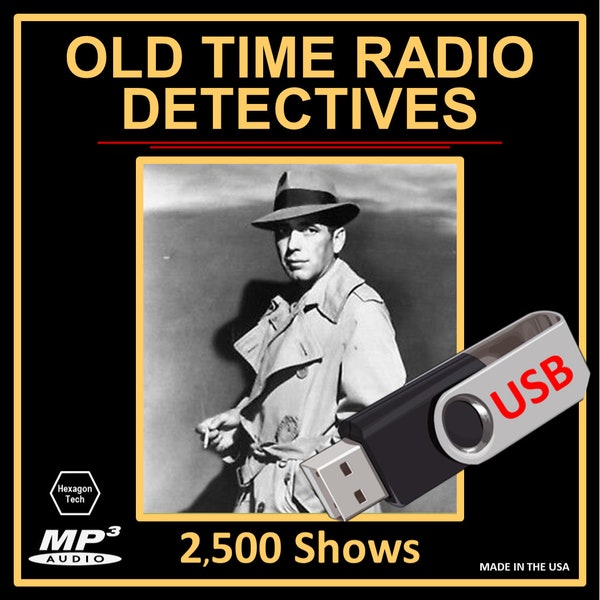 Collection of 2,500 Best Old Time Radio Detective Shows in MP3 [USB Flash Drive]