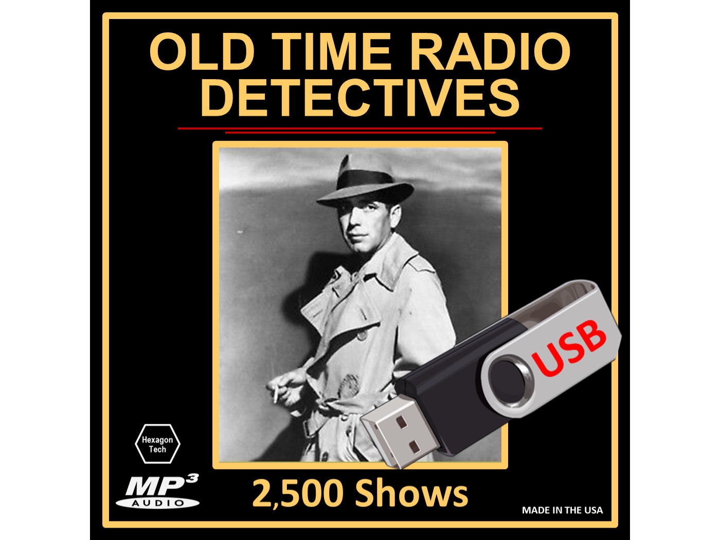 Collection of 2,500 Best Old Time Radio Detective Shows in MP3 USB