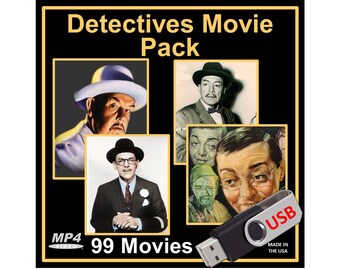 Detectives 99-Movie Pack on USB Flash Drive in MP4 and AVI