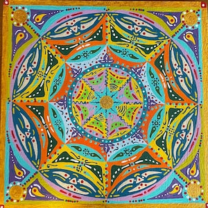 Hand Painted Mandala Artwork Tibetan Mandala Painting Mandala Wall Art Mini Original Art Cheap Original Art Small Art on Wood Hallway Art