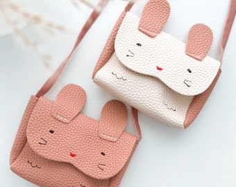 Mini sac à main lapin personnalisé pour fille | Cadeau d'anniversaire fille | Cadeaux fille | Porte-monnaie fille | Sac à main lapin |