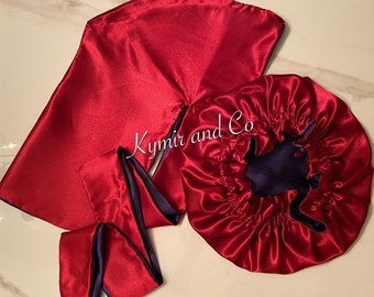 Reversible Adult Satin Durag and Bonnet Set