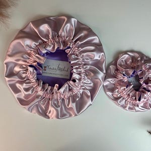 Reversible Mommy And Me Newborn Satin Bonnet Set