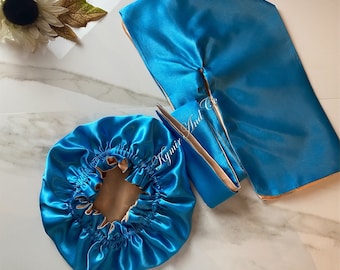 Durag reversible de satén para 6-10 meses y gorro para adultos